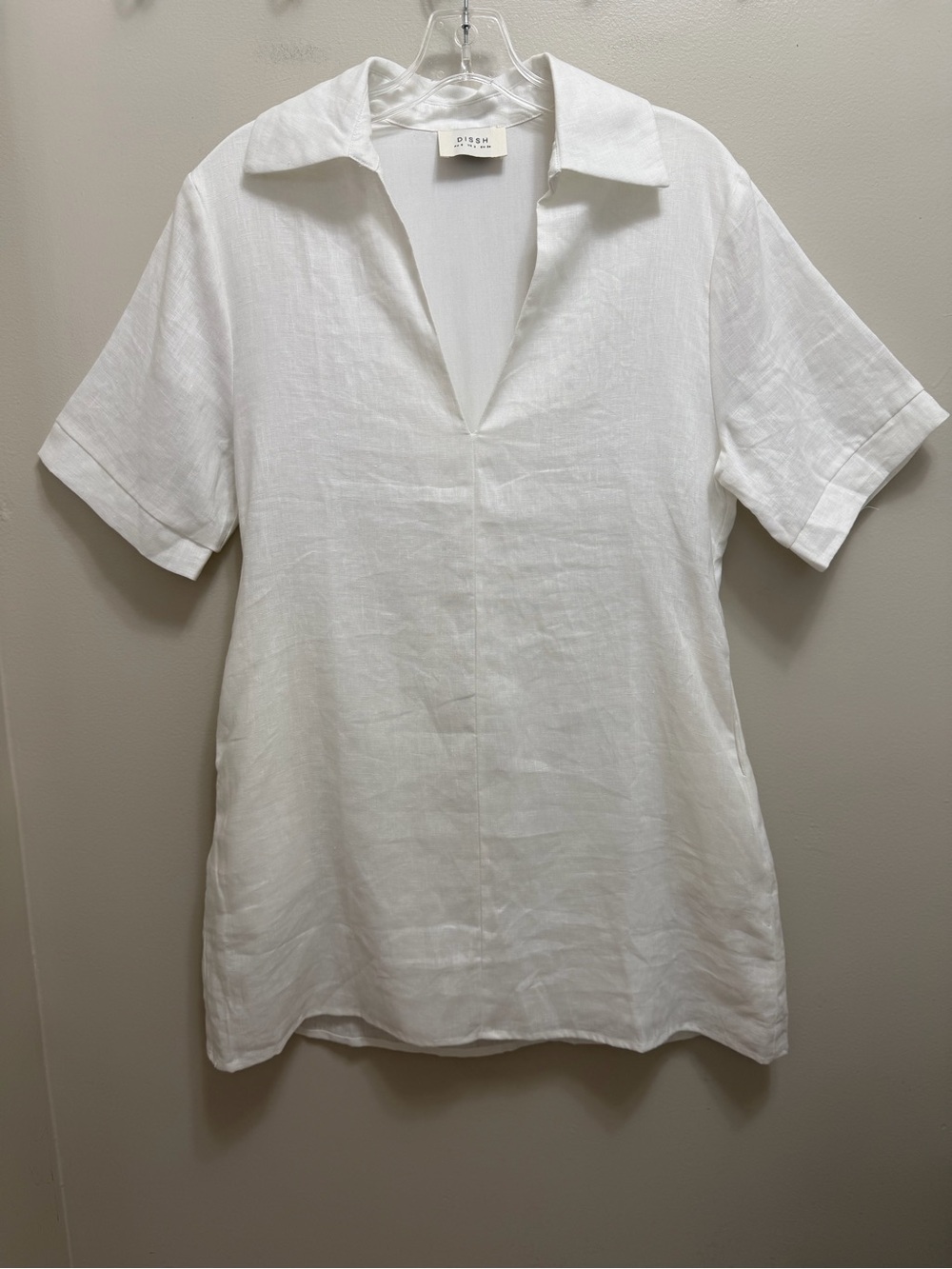 DISSH Candice Linen Smock Dress Pockets White Size 2 - Picture 3 of 10